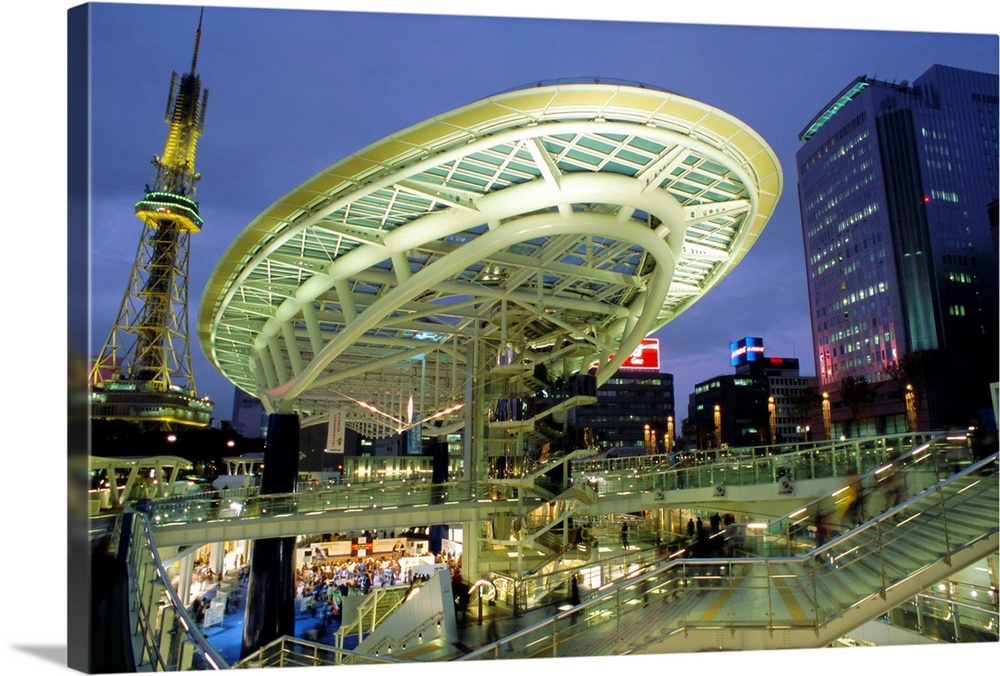 Skywalk, Nagoya city center, Japan