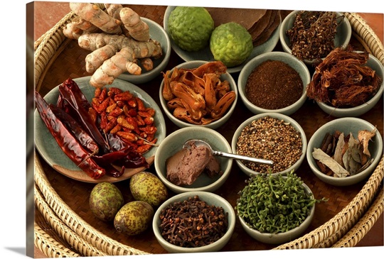 Spices used in Thai food, Thailand, Southeast Asia, Asia Photo Canvas ...