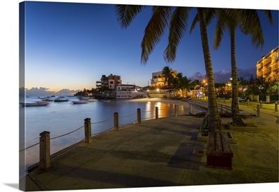 St. Lawrence Gap at dusk, Christ Church, Barbados, West Indies, Caribbean
