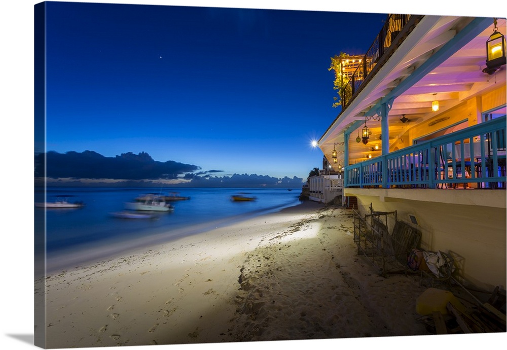 St. Lawrence Gap at dusk, Christ Church, Barbados, West Indies, Caribbean, Central America