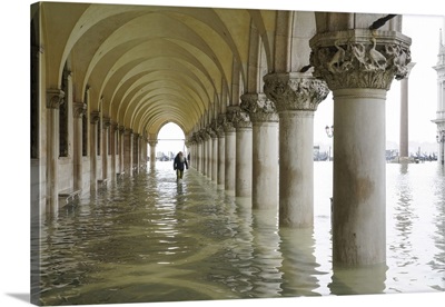 St, Mark's Square During The High Tide In Venice, November 2019, Venice, Italy