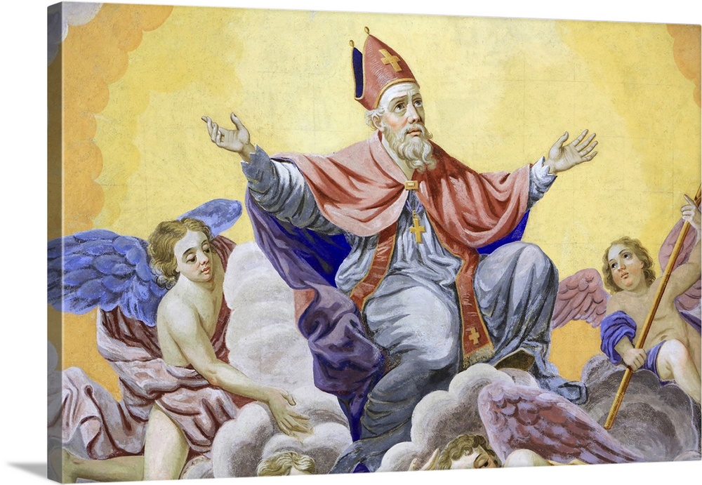 St. Nicolas ascends to heaven, Bishop of Myra, St. Nicolas de Veroce, Rhone-Alpes, France, Europe.