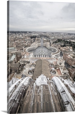 St. Peter's Square From St. Peter's Basilica, The Vatican, Rome, Lazio, Italy, Europe