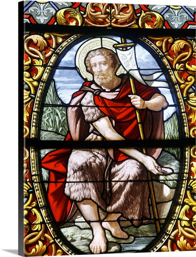 Stained glass of John the Baptist, Saint-Louis cathedral, Versailles, France