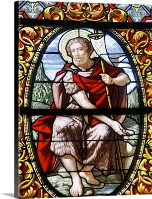 Stained glass of John the Baptist, Saint-Louis cathedral, Versailles, France