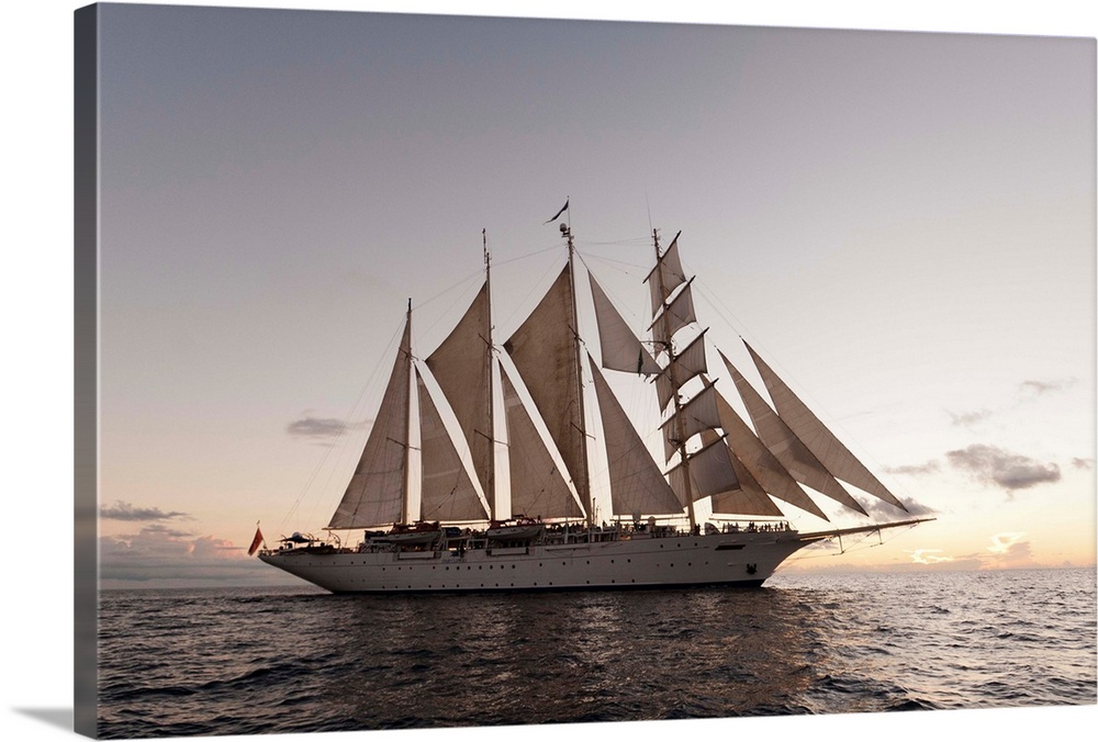 Star Clipper sailing cruise ship, Dominica, West Indies, Caribbean, Central America