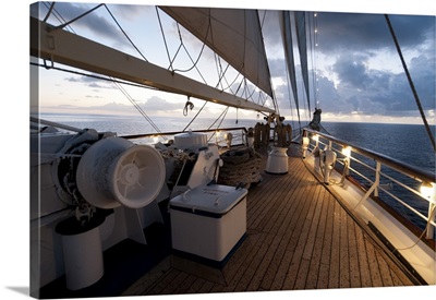 Star Clipper sailing cruise ship, Nevis, West Indies, Caribbean, Central America