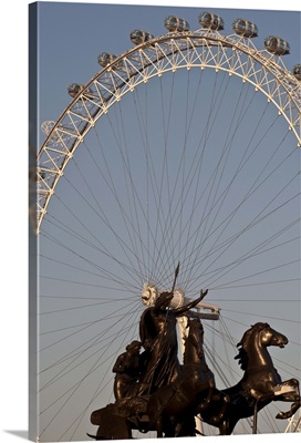Statue of Boudicca and the London Eye, London, England