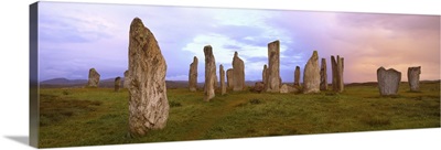 Stone circle at dawn, Callanish, near Carloway, Isle of Lewis, Outer Hebrides, Scotland