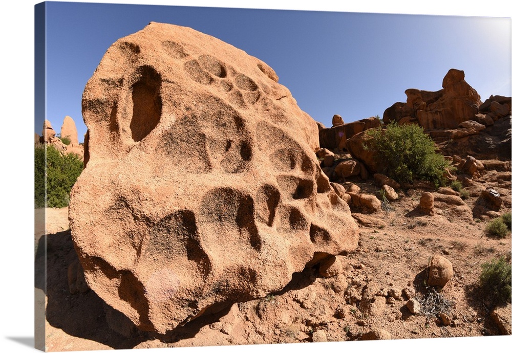 Stone formation around village of Tafraoute, Morocco