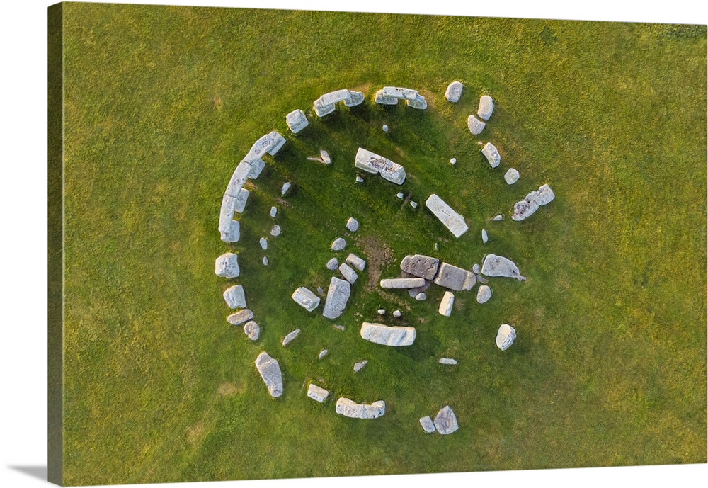 Stonehenge viewed from above, UNESCO World Heritage Site, Salisbury Plain, Wiltshire, England, United Kingdom, Europe