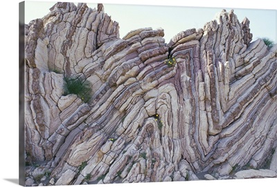 Stratified rock at Agio Pavlos, island of Crete, Greece, Mediterranean