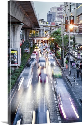 Sukhumvit Road Traffic In Rush Hour, Bangkok, Thailand