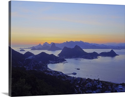 Sunset over Rio de Janeiro viewed from Parque da Cidade in Niteroi