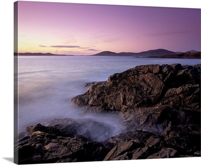 Sunset over Sound of Taransay, west coast of South Harris, Outer Hebrides, Scotland