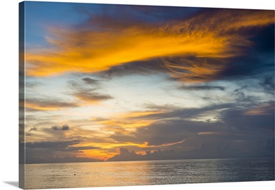 Sunset over the lagoon of Funafuti, Tuvalu