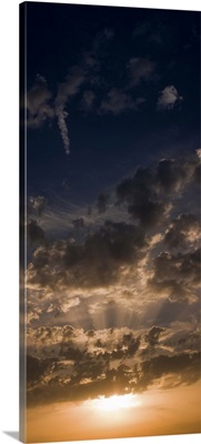 Sunset sky, large format vertical panoramic, West Sussex, England
