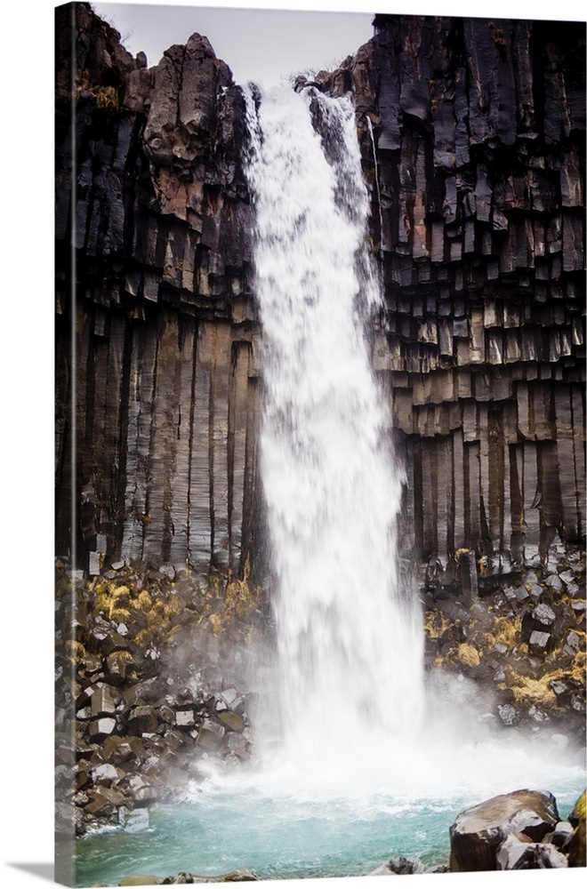 Svartifoss waterfall in Vatnajokull National Park, Iceland, Polar Regions