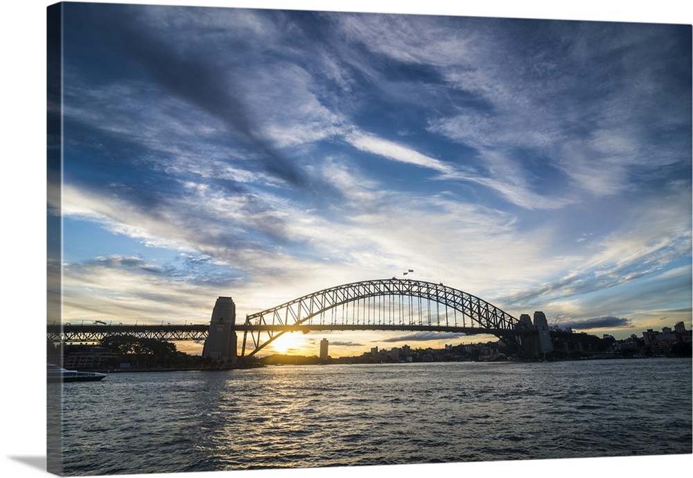Sydney harbour bridge at sunset, Sydney, New South Wales, Australia