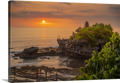 Tanah Lot, Traditional Balinese Temple At Sunset, Bali, Indonesia