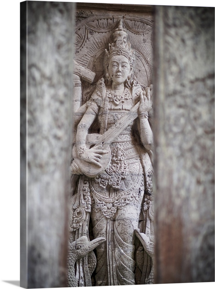 Temple carving, Ubud, Bali, Indonesia, Southeast Asia, Asia
