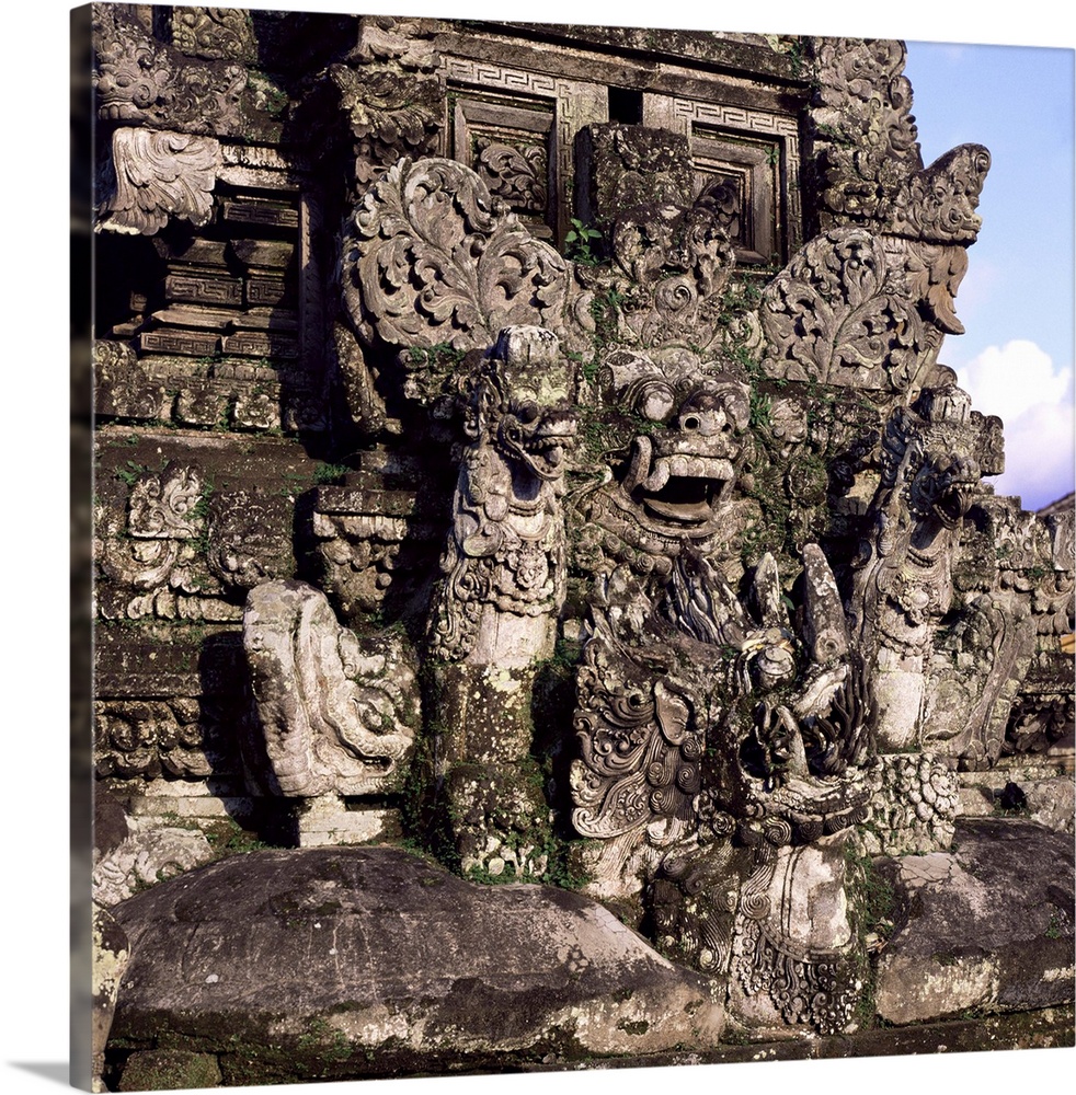 Temple carvings, Ubud, Bali, Indonesia, Southeast Asia, Asia