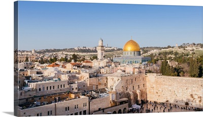 Temple Mount, Dome of the Rock, Redeemer Church and Old City, Jerusalem, Israel