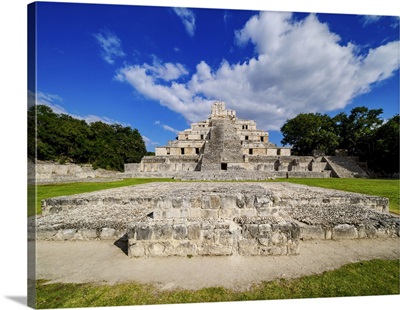 Temple Of Five Floors, Great Acropolis, Edzna Archaeological Site, Campeche, Mexico