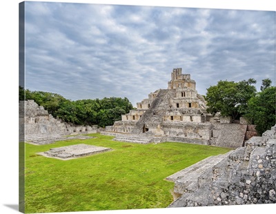 Temple Of Five Floors, Great Acropolis, Edzna Archaeological Site, Campeche, Mexico