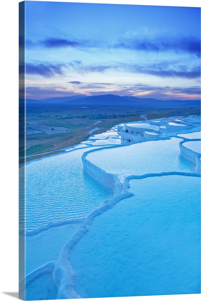 Terraced travertine thermal pools, Pamukkale, UNESCO World Heritage Site, Anatolia, Turkey, Asia Minor, Eurasia