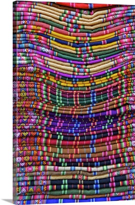 Textiles for sale in handicraft market, La Paz, Bolivia, South America