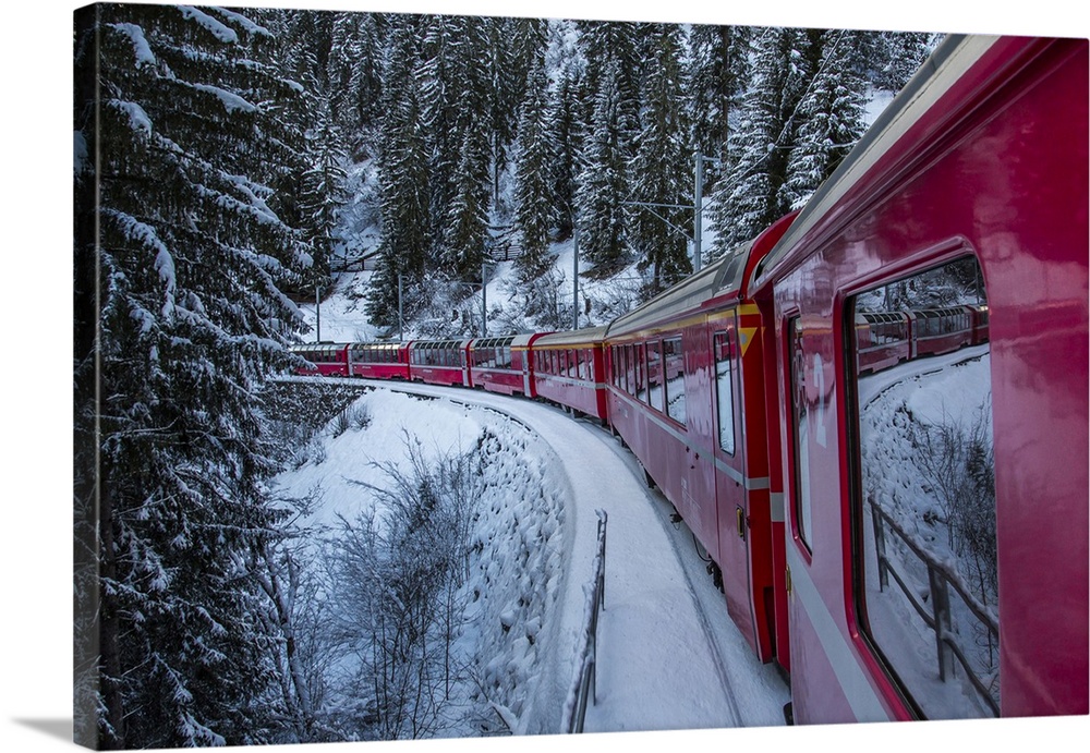 The Albula-Bernina railway, UNESCO World Heritage Site, a link between Switzerland and Italy, Switzerland, Europe