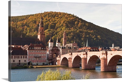 The Alte Brucke (Old Bridge) in Old Town, Heidelberg, Baden-Wurttemberg, Germany