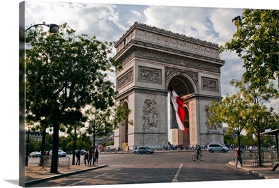The Arc de Triomphe on the Champs Elysees in Paris, France