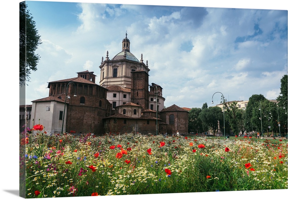 The Basilica of San Lorenzo Maggiore, an important place of Catholic worship, Milan, Lombardy, Italy