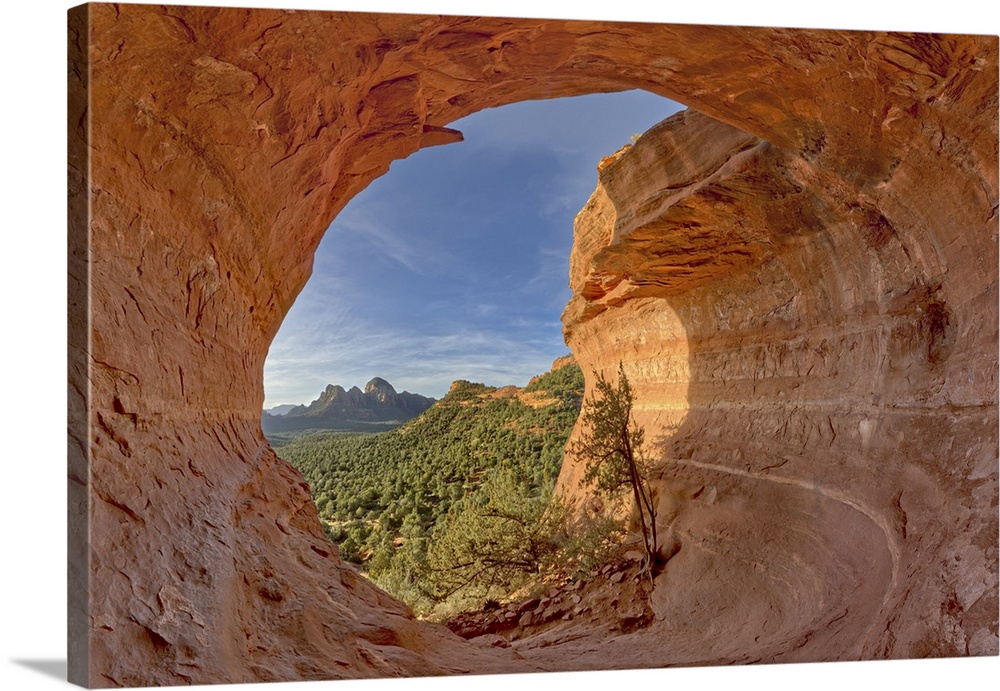 The Birthing Cave on the side of Mescal Mountain where Indian women came to give birth in ancient times, Sedona, Arizona, ...