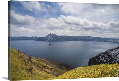 The caldera of Lake Mashu, Akan National Park, Hokkaido, Japan
