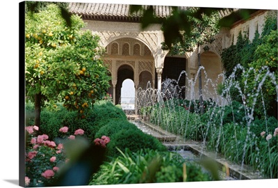 The Canal Court of the Generalife gardens in May, Granada, Andalucia, Spain