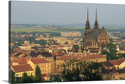 The cathedral and skyline of the city of Brno in South Moravia, Czech Republic