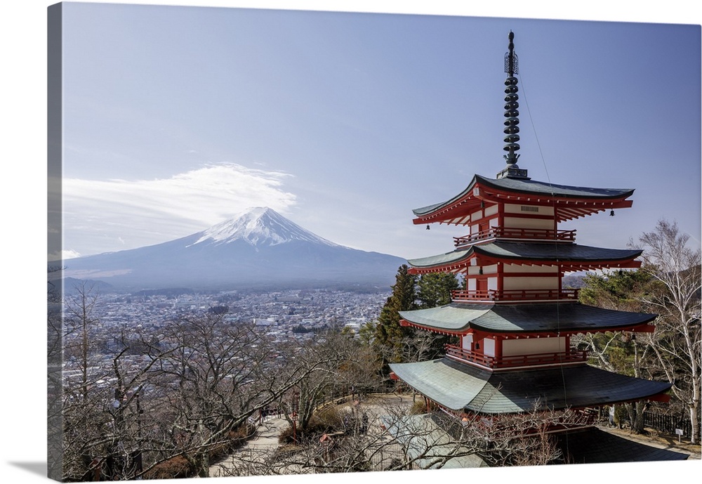 The Chureito Pagoda and Mount Fuji, Honshu, Japan, Asia