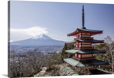 The Chureito Pagoda And Mount Fuji, Honshu, Japan