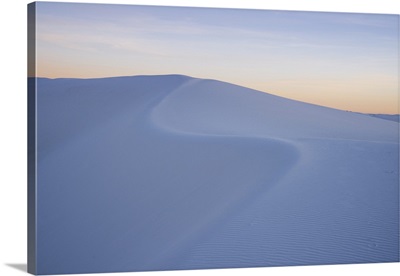 The Curve Of A Sand Dune At Sunset In White Sands National Park, New Mexico