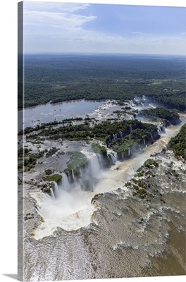 The Devil's Throat And The Iguassu River, Iguazu Falls, Parana, Brazil, South America