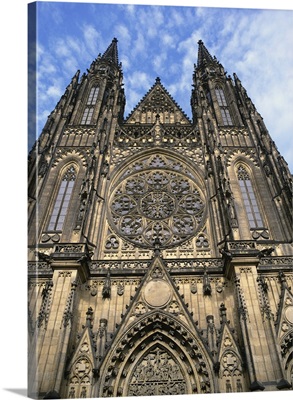 The facade of St. Vitus Cathedral, Prague, Czech Republic, Europe