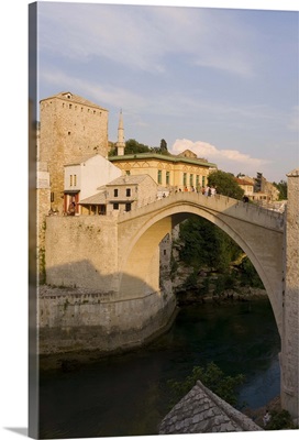 The famous Old Bridge of Mostar, Herzegovina, Bosnia Herzegovina, Europe