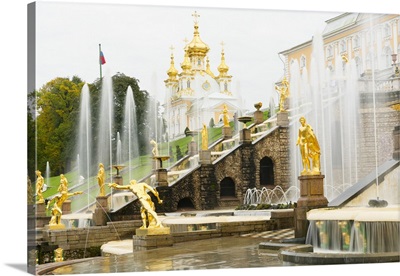 The Grand Cascade in front of the Grand Palace, Peterhof, near St. Petersburg, Russia