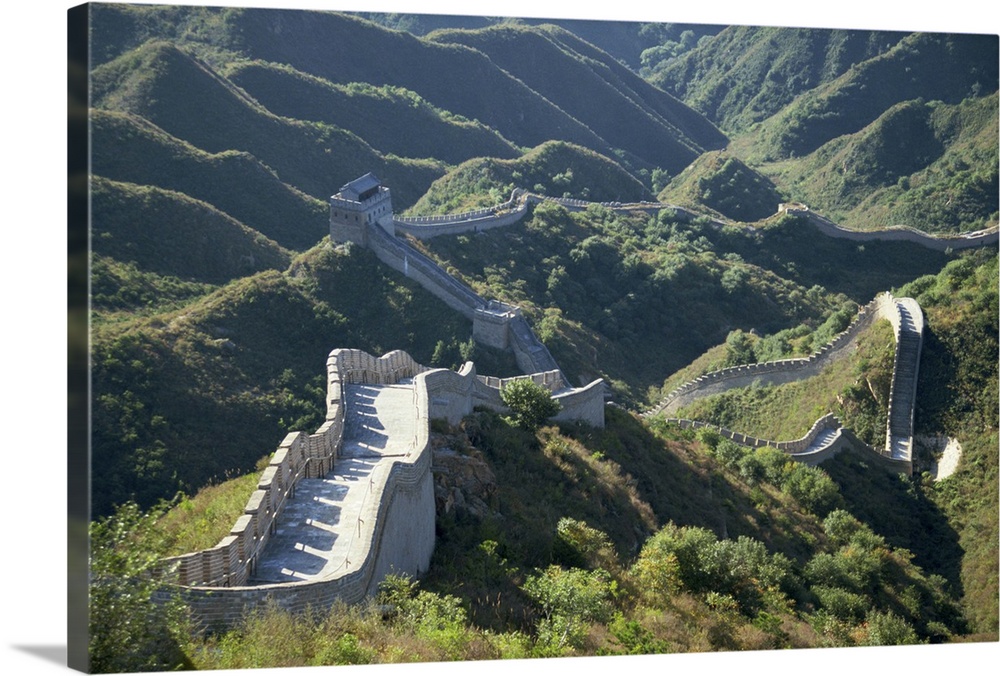 The Great Wall of China snaking through the hills, China, Asia