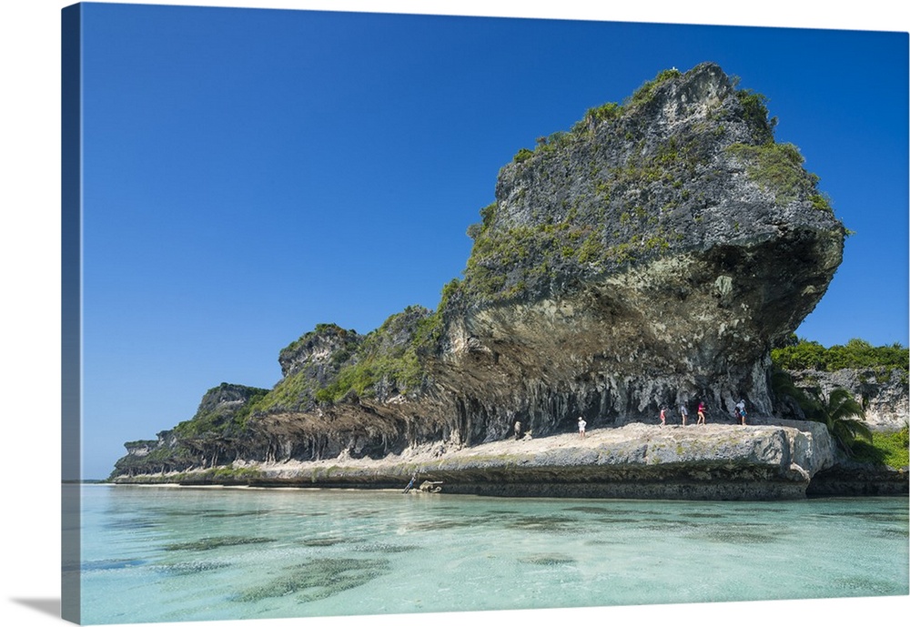 The grey Lekiny cliffs, Ouvea, Loyalty Islands, New Caledonia