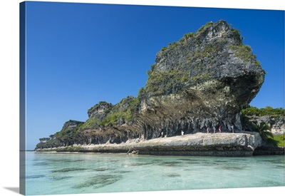 The grey Lekiny cliffs, Ouvea, Loyalty Islands, New Caledonia