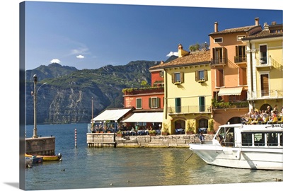 The harbour at Malcesina, Lake Garda, Veneto, Italy